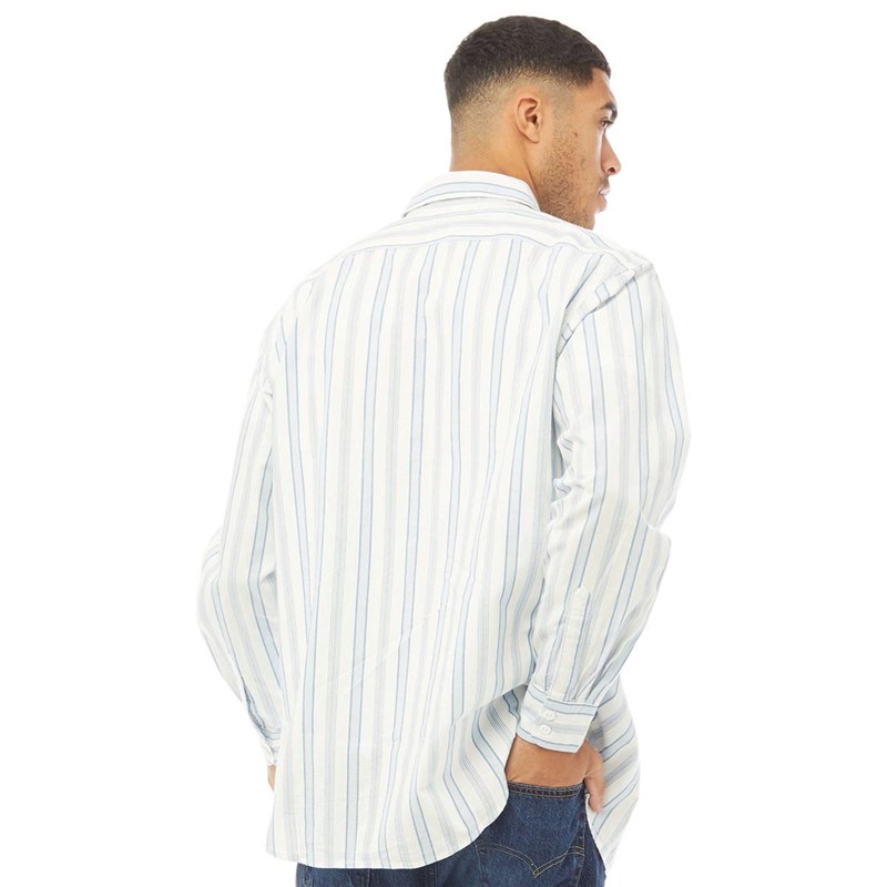 Chemise Homme à Fausses Deux Pièces Et Revers Rayé - Manches Longues, Style Décontracté Pour Automne