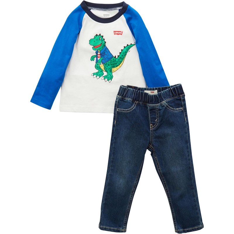 Levi's Infant Raglan Top And Jeans Set Prince Blue