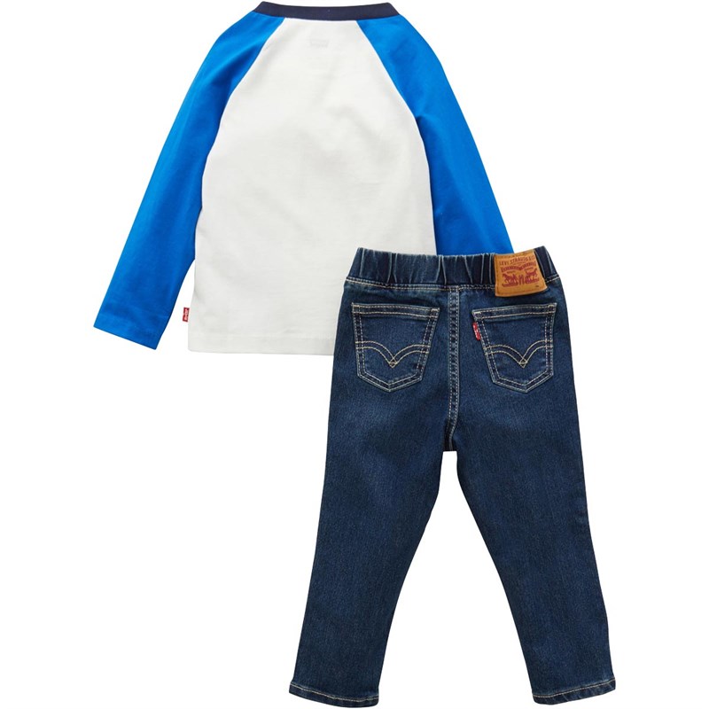 Levi's Infant Raglan Top And Jeans Set Prince Blue