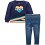 Levi's Baby Sweatshirt And Jeans Set Medieval Blue