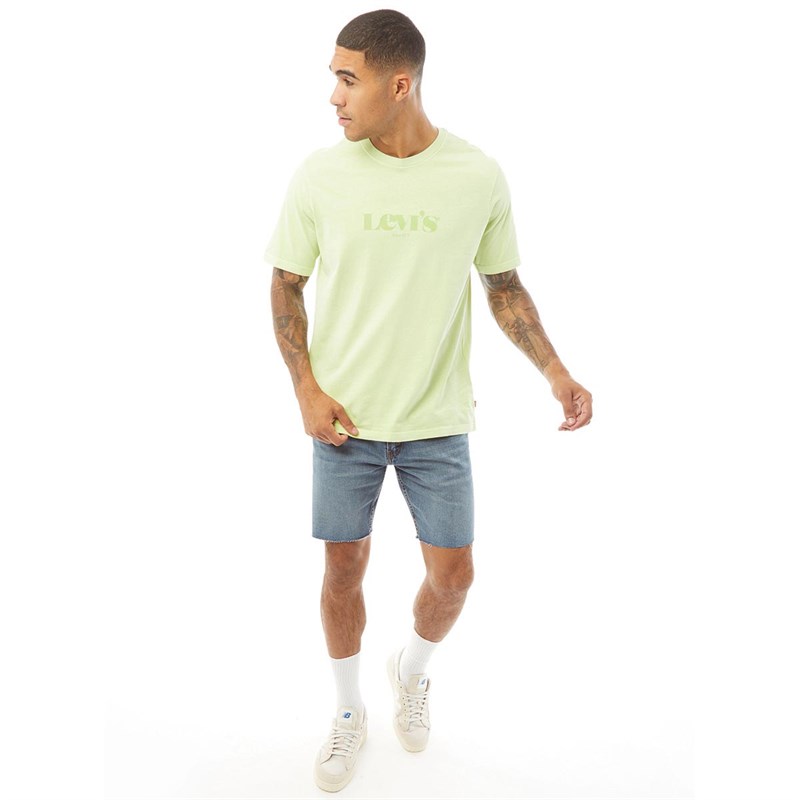 Levi's Męskie Relaxed Fit T-Shirt Limonkowo-Zielony