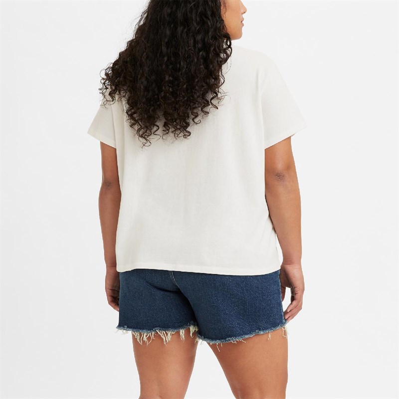Levi's Tee-Shirt Plus Varsity Femme Blanc Cassé