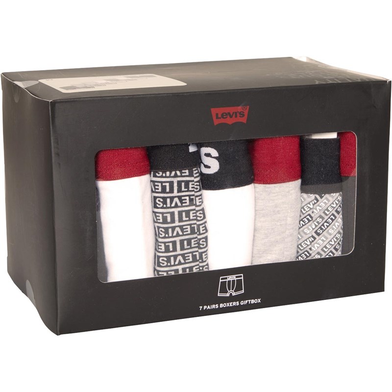 Levi's Mens Black Friday Seven Pack Boxers Black/White