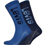 Levi's Mens Regular Cut Diagonal Logo Two Pack Socks Blue Combo