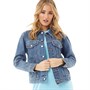 Levi's Damen Ex-Boyfriend Trucker Denim Mittelblau