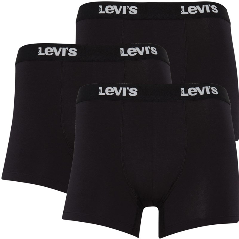 Buy Levi's Mens Solid Three Pack Boxer Briefs Black