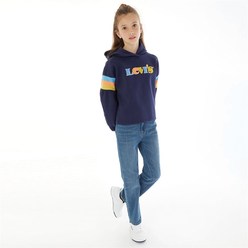 Levi's Girls Full Sleeve High Rise Hoodie Peacoat