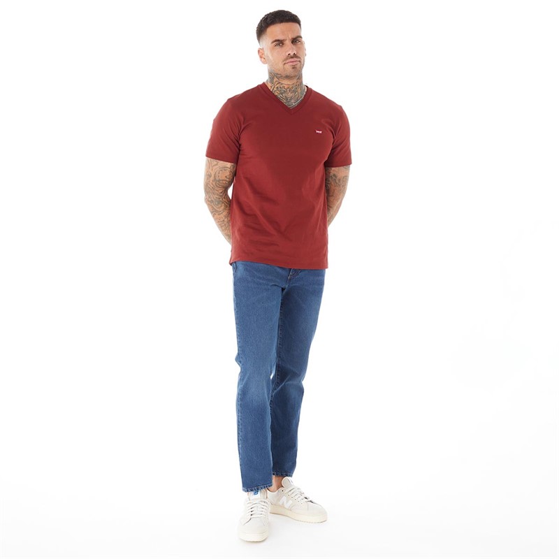 Levi's Mens Original V Neck T-Shirt Fired Brick