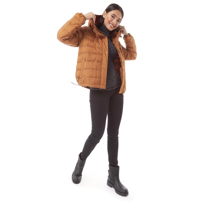 Levi's Dames Edie Packable Pufferjas Donkeroranje