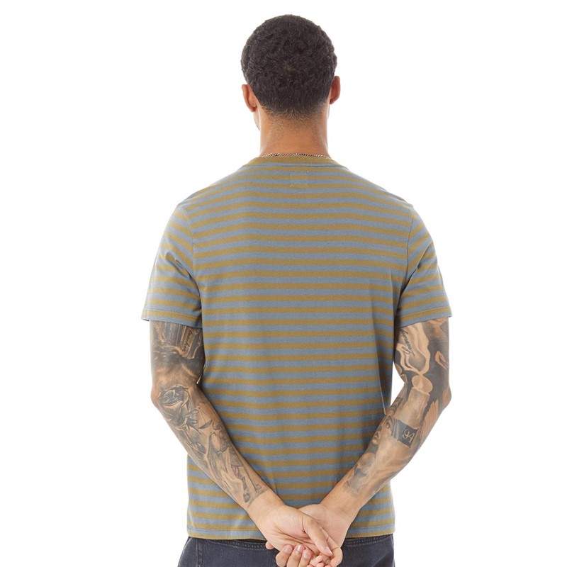 Levi's Mens Original V Neck T-Shirt Silver Lining Martini Olive