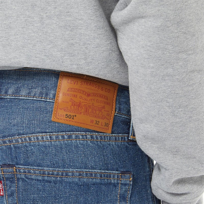 Levi's Mens 501 Original Jeans Z0909 Medium Indigo Worn In