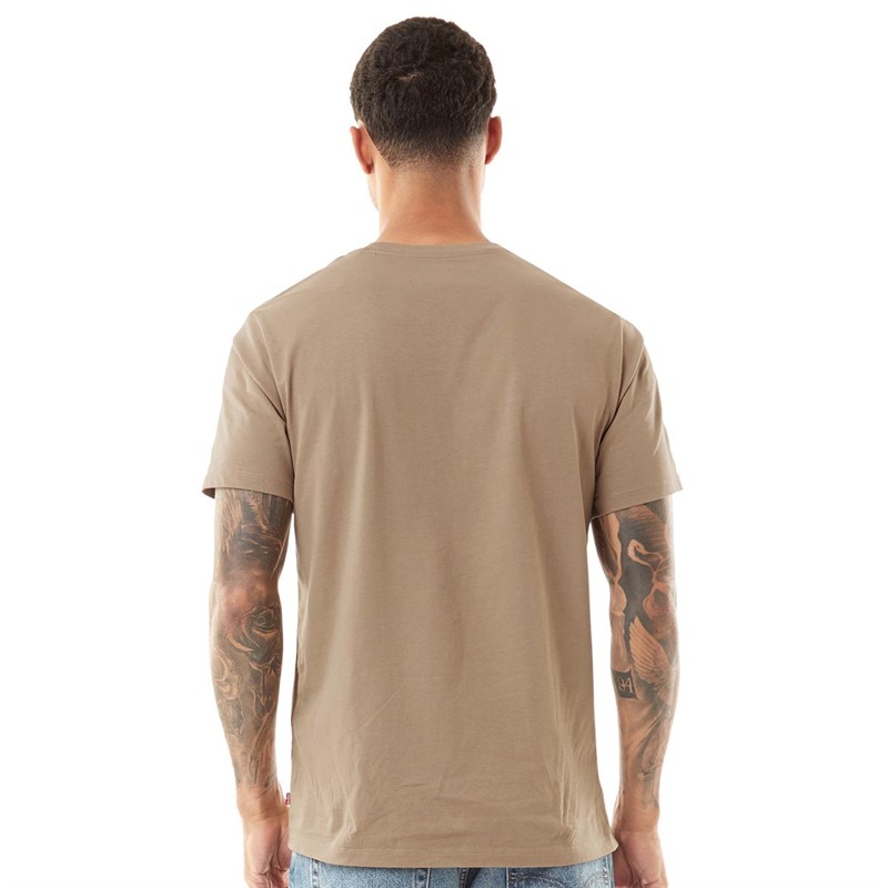 Levi's Mens Graphic Crew Neck T-Shirt LSE Sportswear Mini White M Petrified Oak