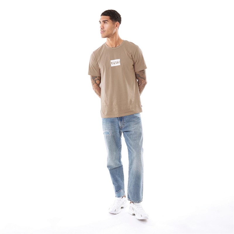 Levi's Mens Graphic Crew Neck T-Shirt LSE Sportswear Mini White M Petrified Oak