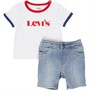 Levi's Infant Ringer Denim T-Shirt And Shorts Co-Ord Set White