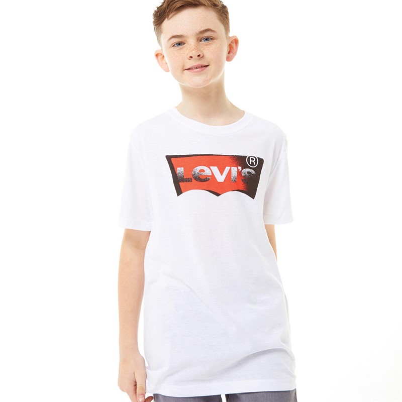 Levi's Jungen Double Spray Batwing T-Shirts Weiß