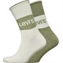 Levi's Mens Sustainable Regular Cut Two Pack Socks Green/White