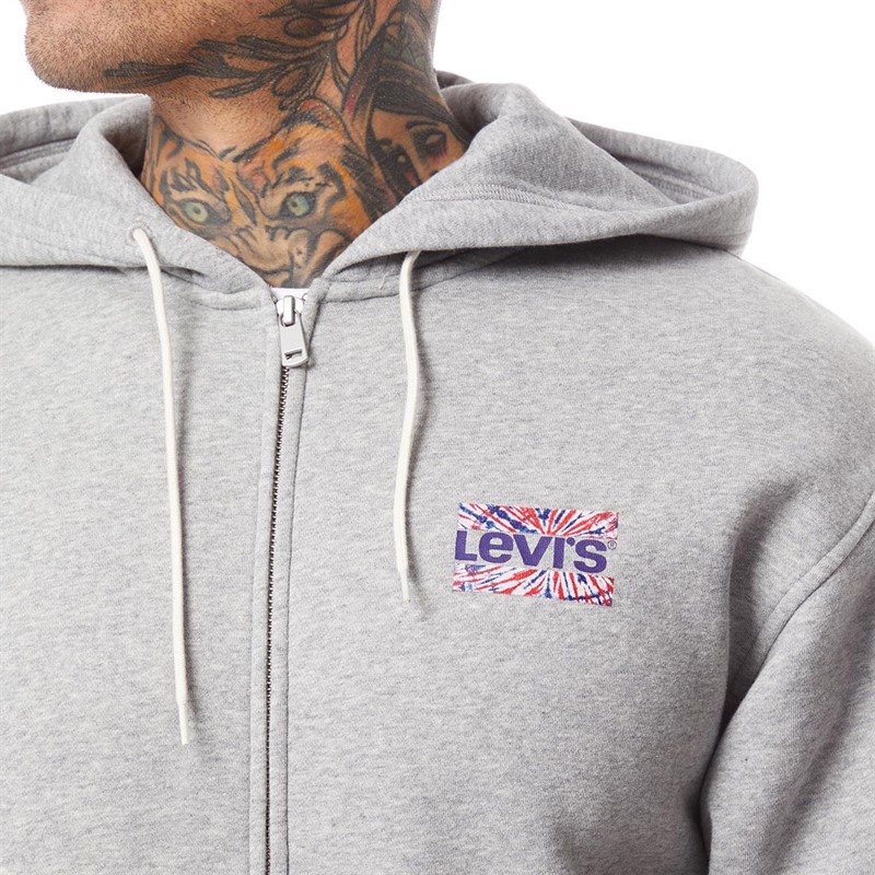Levi's Mens Relaxed Graphic Zip Hoodie Tie-Dye SW Zip MHG