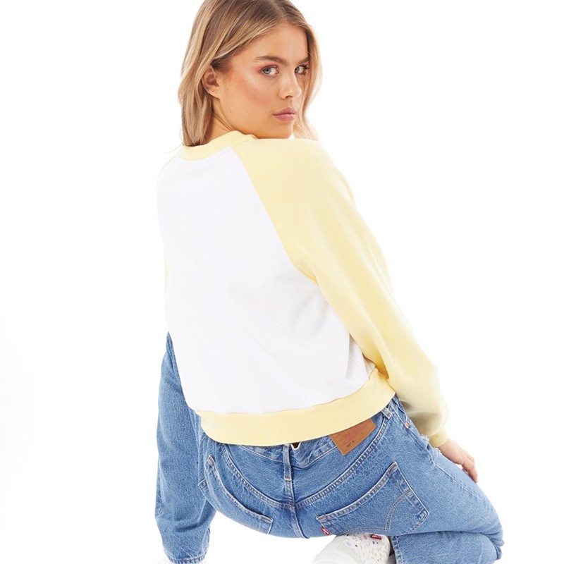 Levi's Womens Vintage Raglan Sweatshirt Bright White/Sunlight Colorbl