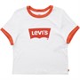 Levi's Womens Graphic Mini Ringer T-Shirt Orange Tab BW Plus Bright White/Orange Rust