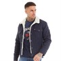 Levi's Mens Sherpa Trucker Jacket Indigo Herringbone Sherpa
