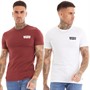 Levi's Mens Two Pack Crew Neck T-Shirts White/Port