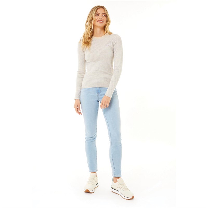 Luxurious Girl Long Sleeve Baby Tee Grey Marle