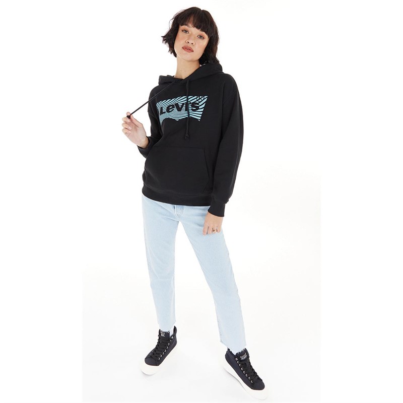 Levi's Womens Graphic Standard Hoodie Caviar
