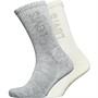 Levi's Mens Tonal Logo Regular Cut Two Pack Socks Marshmellow/Light Grey Melange