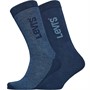 Levi's Mens Mouline Blocking Regular Cut Two Pack Socks Blue Combo
