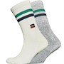 Levi's Mens Stripe Regular Cut Two Pack Socks Green/Blue