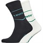 Levi's Mens Short Cut Logo Two Pack Socks White/Green