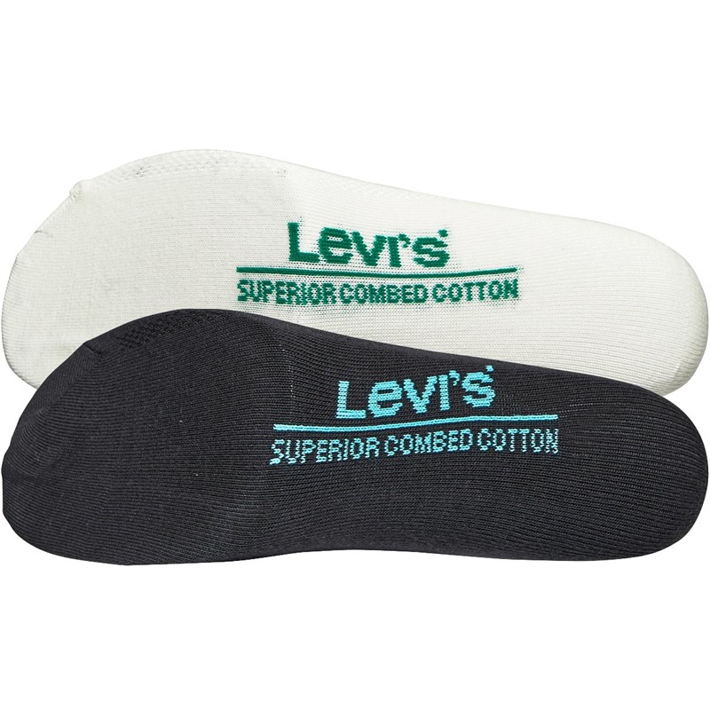 Levi's Mens Short Cut Logo Two Pack Socks White/Green
