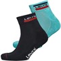 Levi's Mens Mid Cut Logo Two Pack Socks Blue Combo