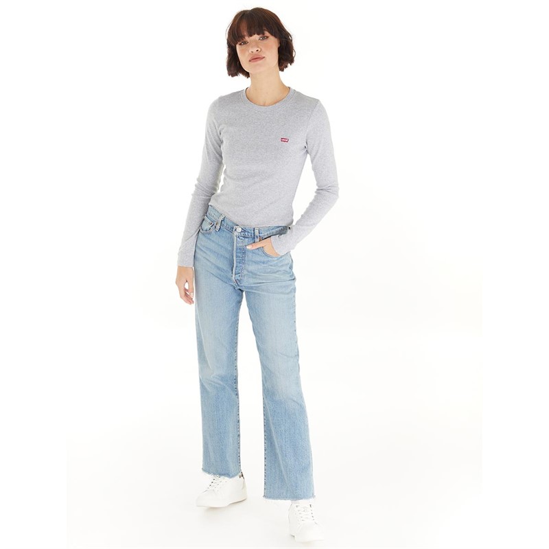 Levi's Womens Long Sleeve Baby T-Shirt Heather Grey