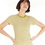 Levi's Womens Short Sleeve Slim Fit Rib Baby T-Shirt Coriander Stripe