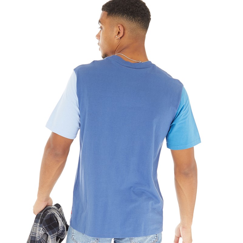 Levi's Mens Relaxed Fit T-Shirt Color Block Bw True Navy