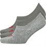 Levi's Mens High Rise Batwing Logo Three Pack Trainer Socks Middle Grey Melange