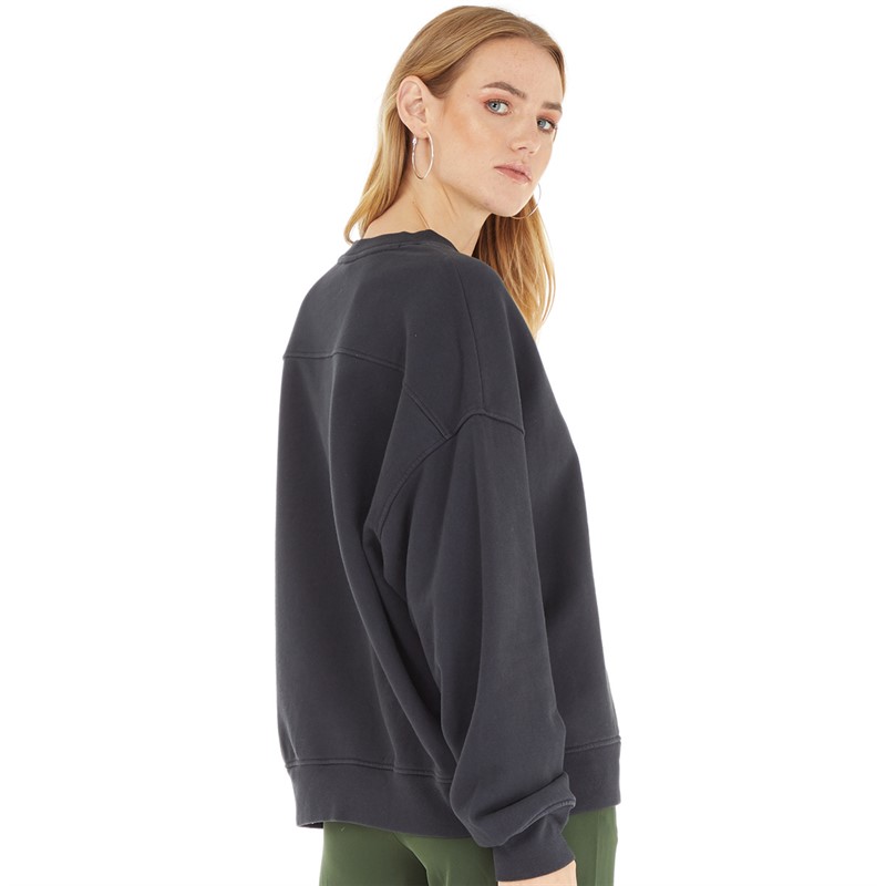 Levi's Womens Work From Home Sweatshirt Garment Dye Tight Loops Caviar