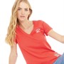 Levi's Womens Graphic Perfect V-Neck T-Shirt Levis Since 1873 Poppy Red