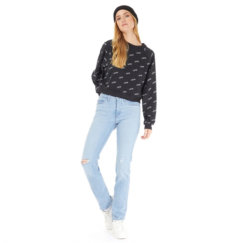 Levi's Womens Graphic Vintage Raglan Crew Sweatshirt Crew Minimal Sport Aop 2 Caviar