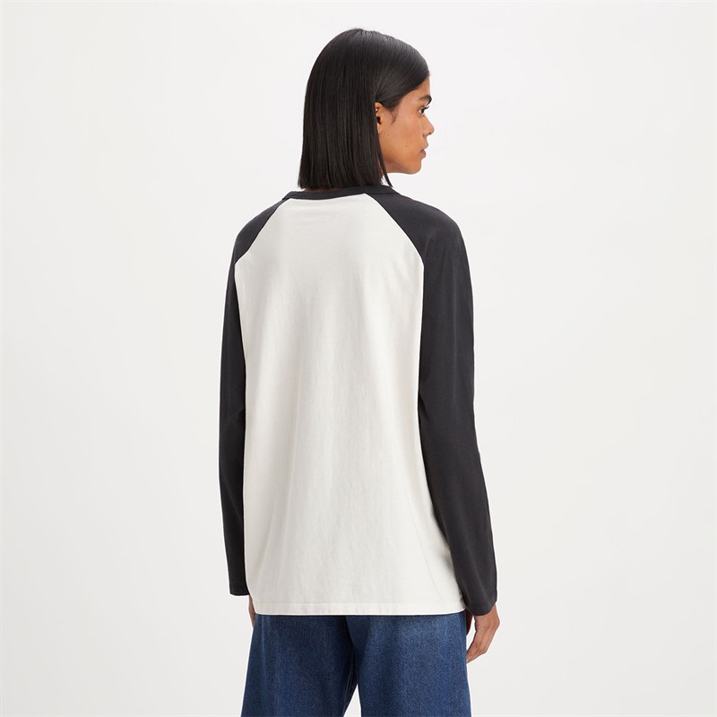 Levi's Dame Grafisk Way Back T-shirt Gardenia Caviar Raglan