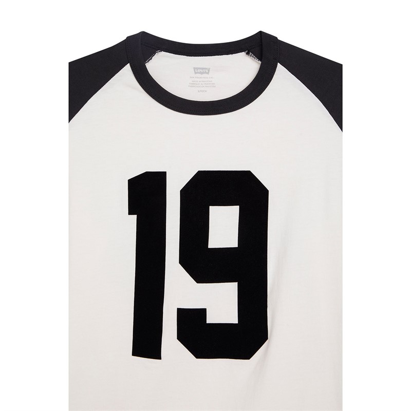 Levi's Dame Grafisk Way Back T-shirt Gardenia Caviar Raglan