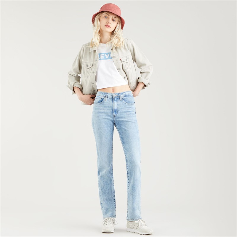 Levi's Dames 724 Straight jeans Blauw