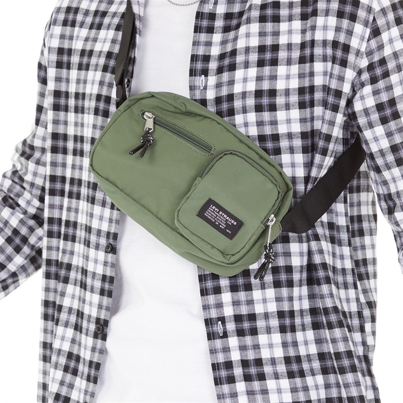 Levi's Mens Utility Crossbody Bag Bottle Green