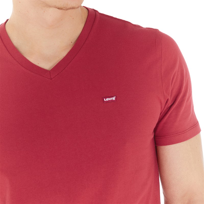 Levi's Mens Original HM V-Neck T-Shirt Rhythmic Red