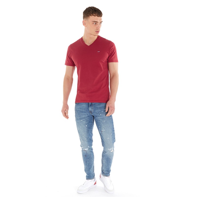 Levi's Mens Original HM V-Neck T-Shirt Rhythmic Red