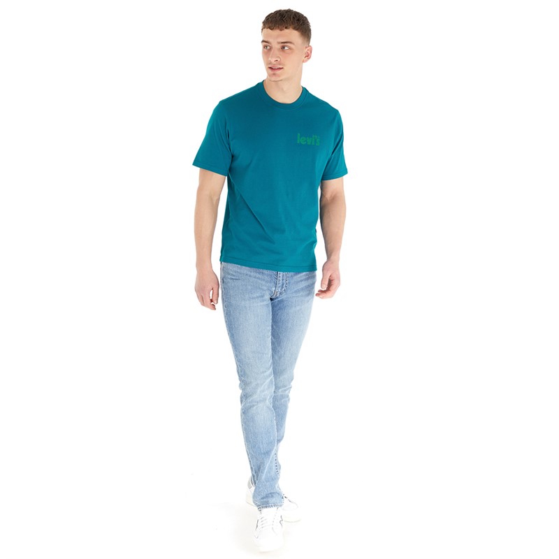 Levi's Mens Relaxed Fit T-Shirt SSNL Core Poster Ocean Depths