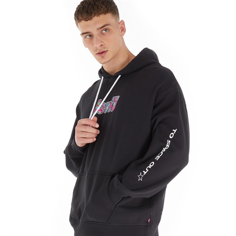 Levi's Mens Graphic Logo Hoodie Caviar