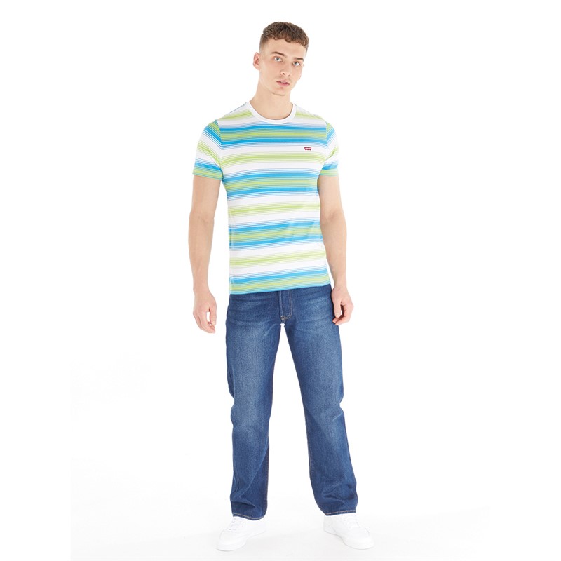 Levi's Mens Original HM T-Shirt Stripe Swedish Blue
