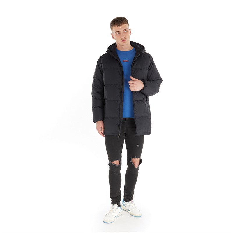 Levi's Mens Sunset Mid Puffer Jacket Jet Black